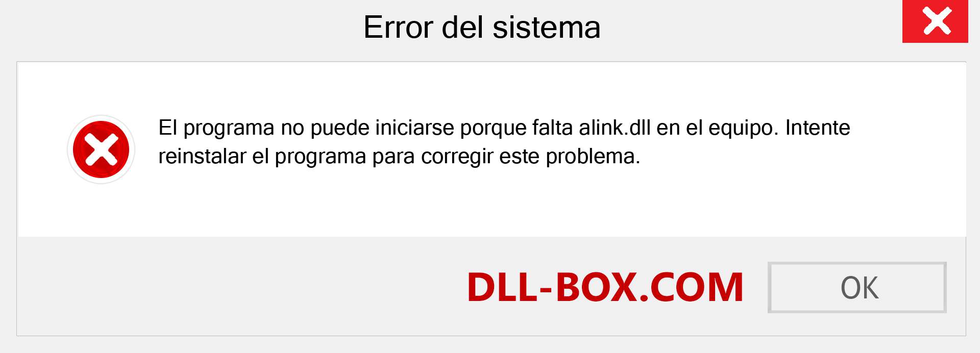 ¿Falta el archivo alink.dll ?. Descargar para Windows 7, 8, 10 - Corregir alink dll Missing Error en Windows, fotos, imágenes