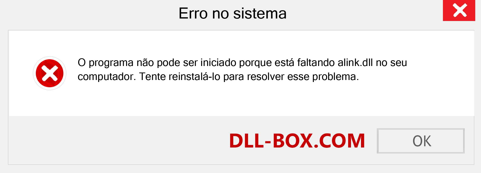 Arquivo alink.dll ausente ?. Download para Windows 7, 8, 10 - Correção de erro ausente alink dll no Windows, fotos, imagens